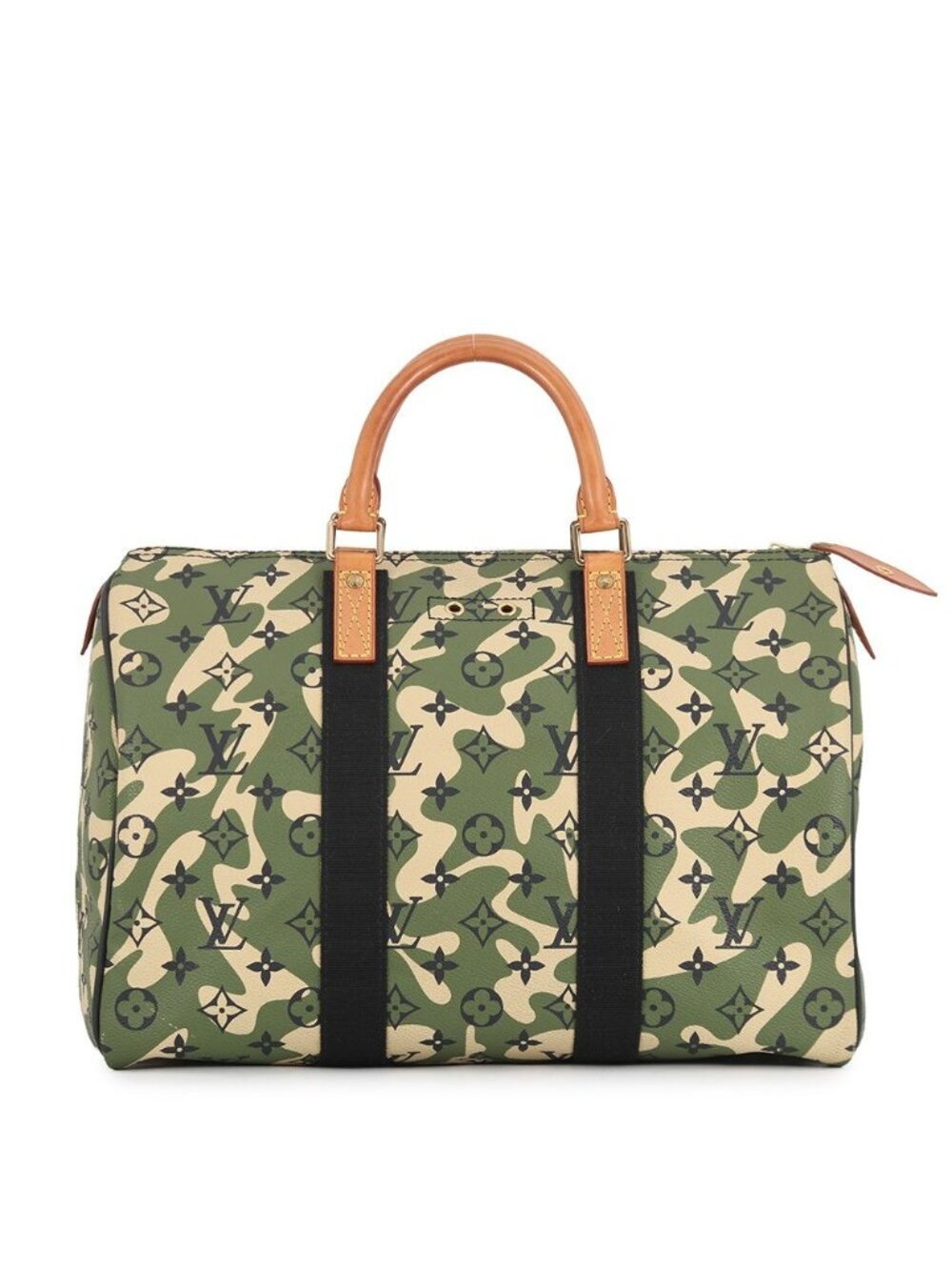 Louis Vuitton Handbag Monogram Flag Speedy 35 Camouflage Khaki Takashi Murakami